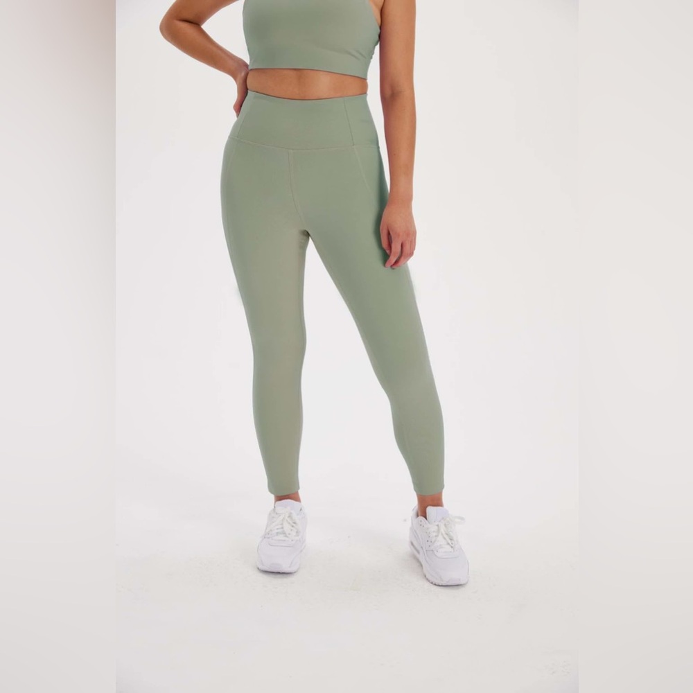 [Girlfriend Collective] Agave Green High Rise Ankle Length Leggings Size Large L